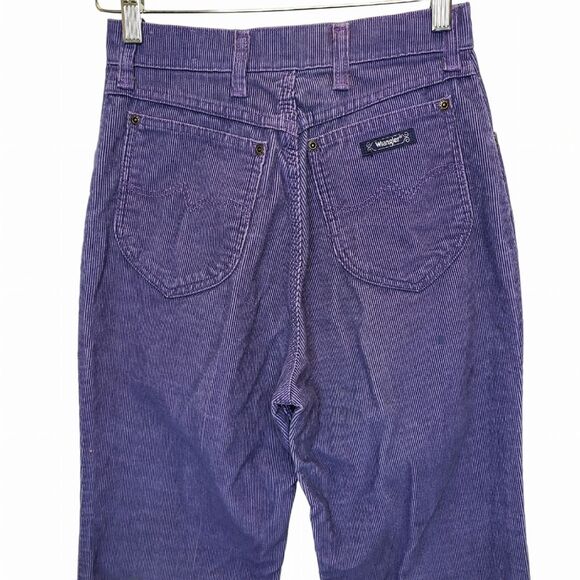 VTG 80s Wrangler Juniors 11 High Rise Straight Leg Corduroy Pants Purple - Picture 9 of 16
